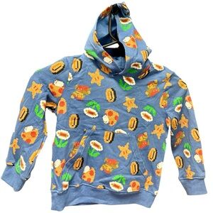 Nintendo Blue Graphic Hoodie with Fun Prints